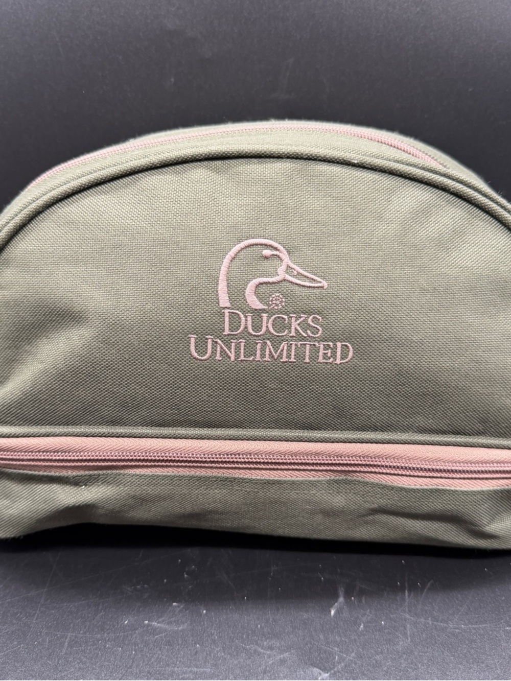Ducks Unlimited Travel Toiletry Bag w/Zippered Storage Dark Green 6”x12”x6” Deep